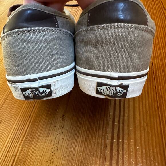 Vans brown canvas leather low top sneaker SIZE 10 - Picture 3 of 6